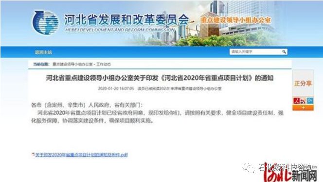 總投資近2萬億！2020年河北省重點項目計劃發(fā)布共536個項目！